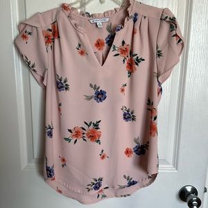 Hawthorne 41 spring floral flowy blouse top